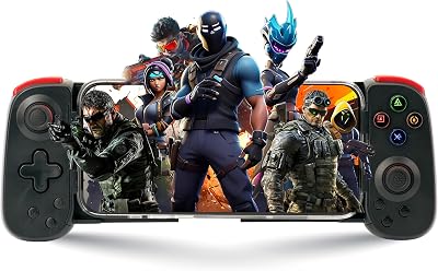 Wireless Mobile Gaming Controller for iOS & Android Phones, PC, Tablets, Switch | Adjustable Size, Turbo, RGB LED lights, Gamepad for Cloud Gaming, PS Remote Play, Arcade MFI Games