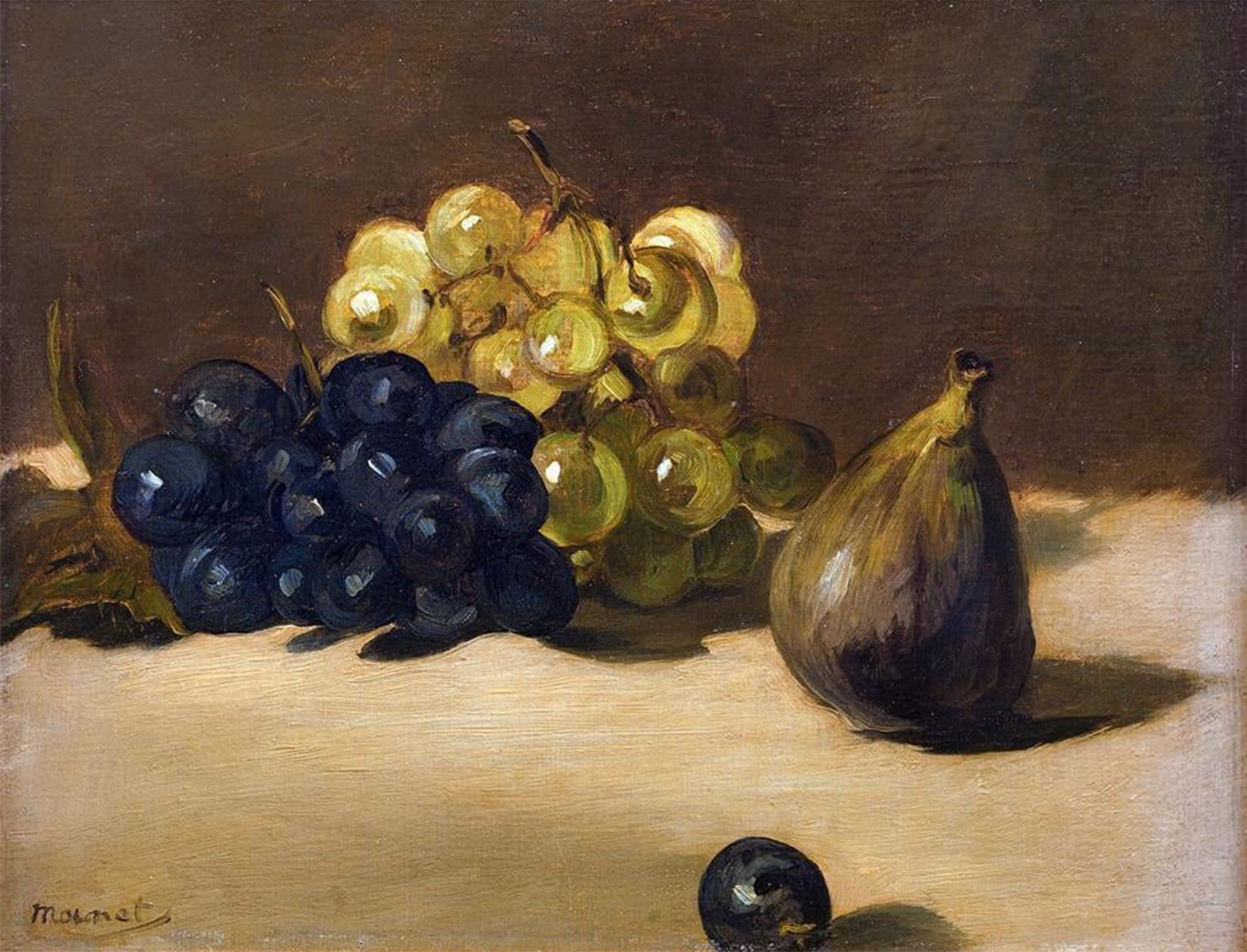 SERENDIPITP Aesthetic Poster Photo Wall Print Retro Picture Grapes and Figs by Edouard Manet Modern Wall Artwork for Home Decor 60x90cm