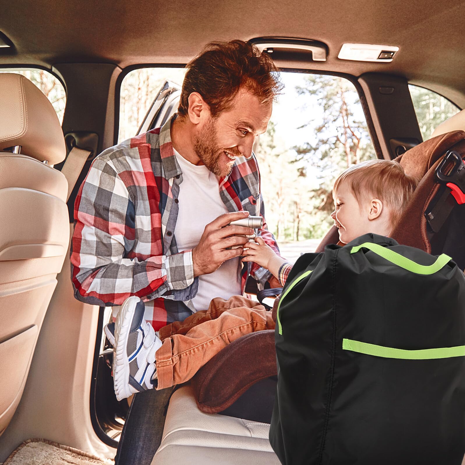 iplusmile Borsa da Viaggio per Carrozzina Doppia, Copertura per Viaggio in Aereo, Oxford Nero, Facile da Pulire e Protegge da Urti