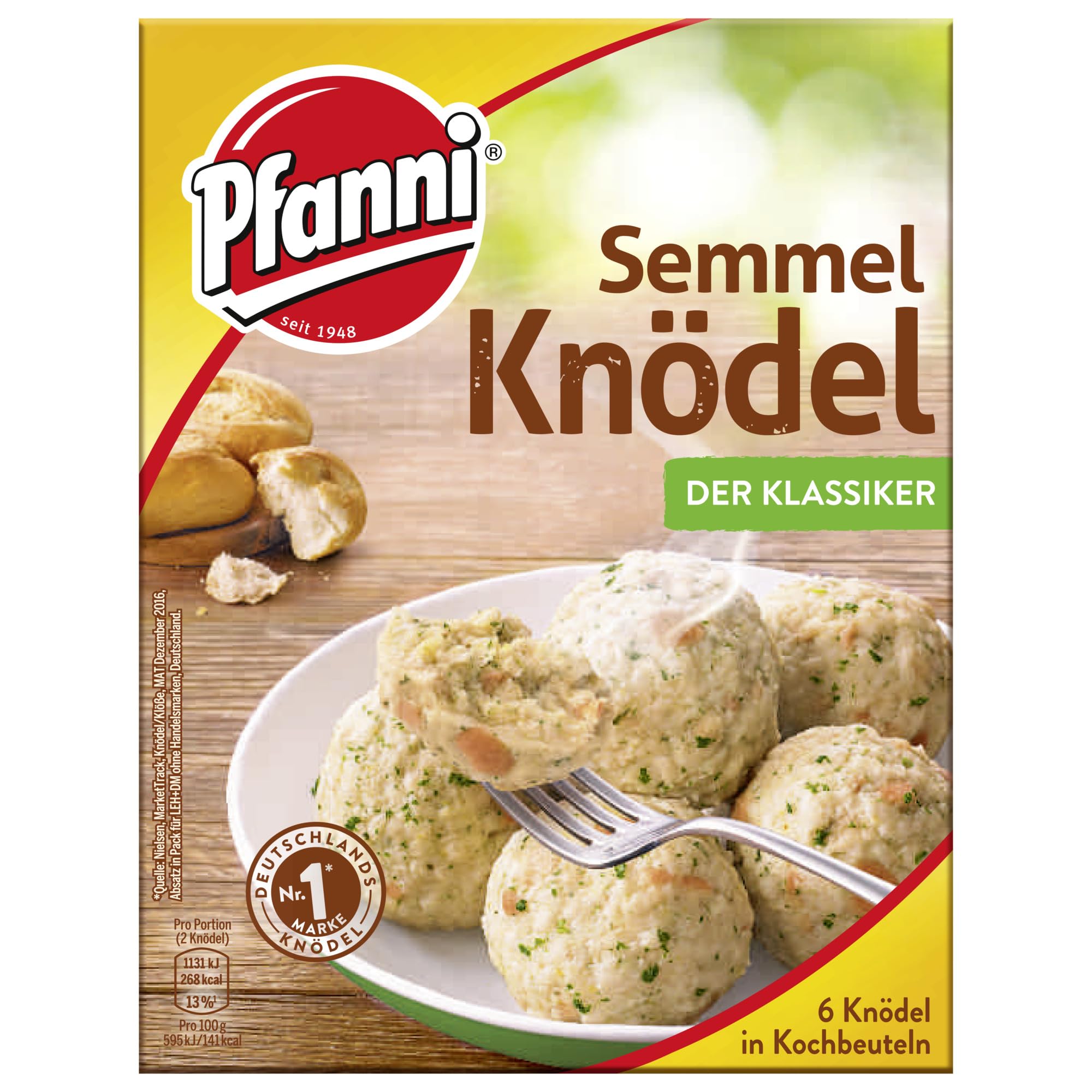 Pfanni Semmel Knödel Der Klassiker für leckere Semmelknödel im praktischen Kochbeutel 7x 200g