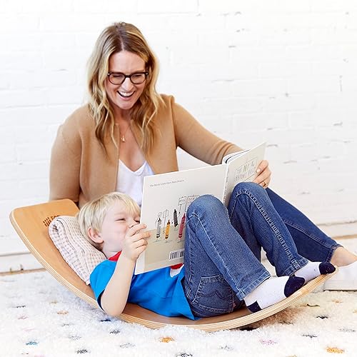 Miniatura 10 de ECR4Kids Tabla de equilibrio con base de fieltro, juguete Montessori, espuma de mar