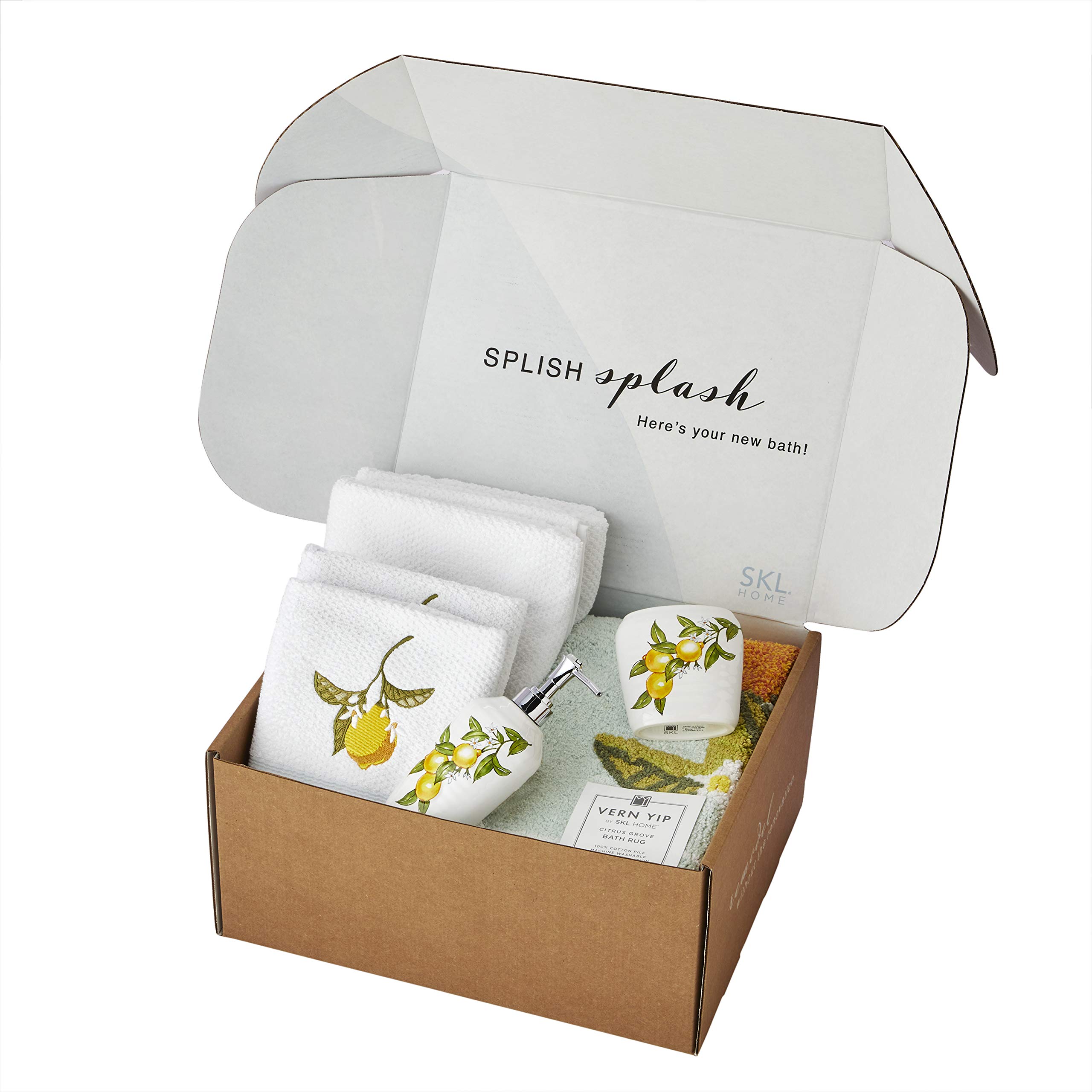 SKL HOME by Saturday Knight Ltd. Vern Yip Citrus Grove Full Bath Splash Box Set (7 Pieces), Assorted