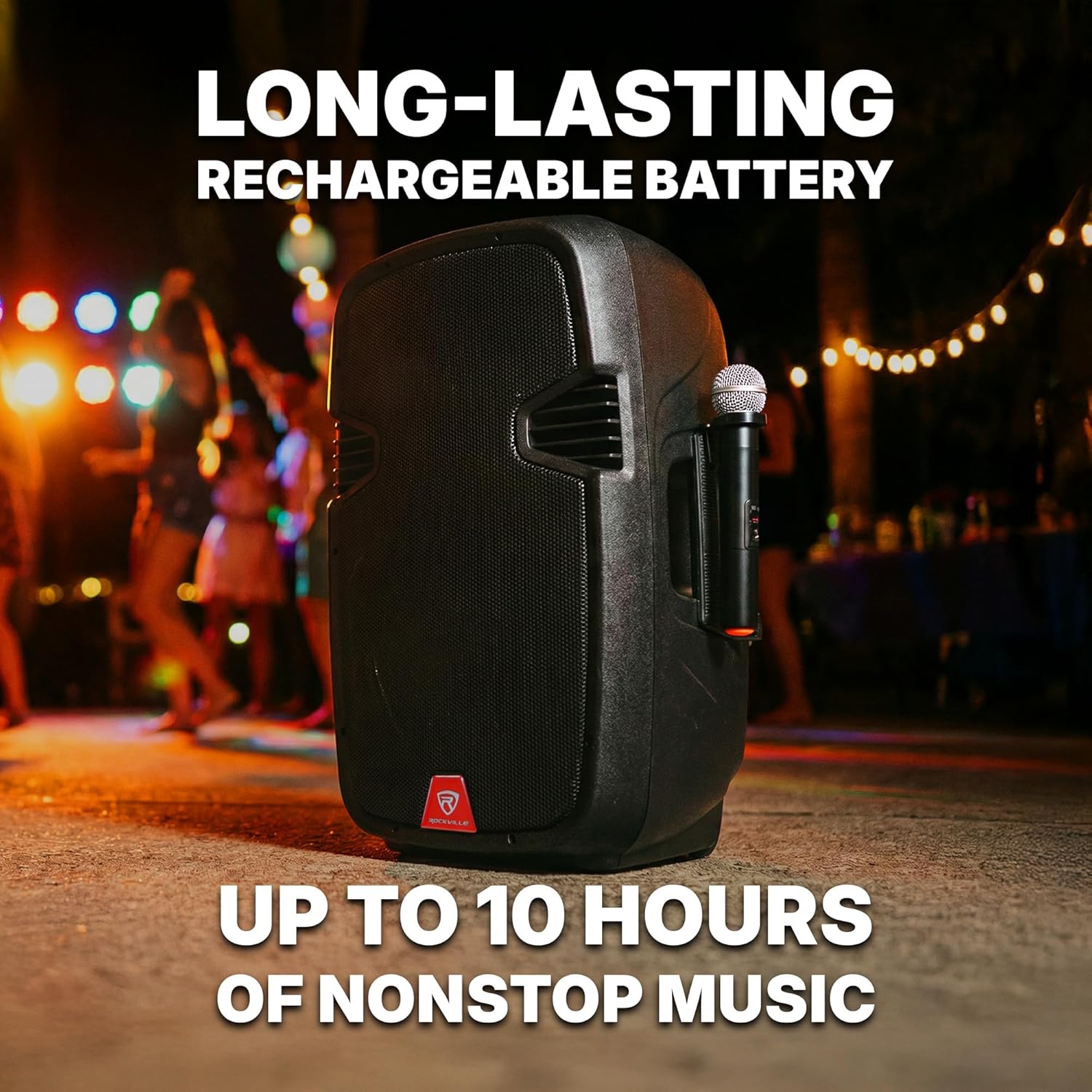 Rockville RAMSYS12 Pair 800W 12" Battery Powered Pro Bluetooth DJ PA Speakers, 2 Wireless Mics, TWS Linking, for DJs and Outdoor Events