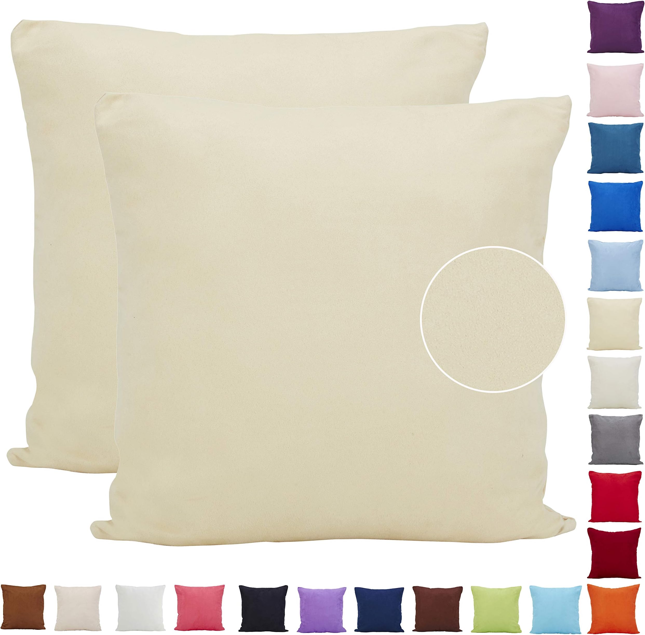 Comoco®2Pcs Solid Color Lightweight Faux Suede Series Pillowcase Home Decor Sofa Throw Pillow Covers Available In 21 Colors and 7 Sizes (65x65cm,Yellow)