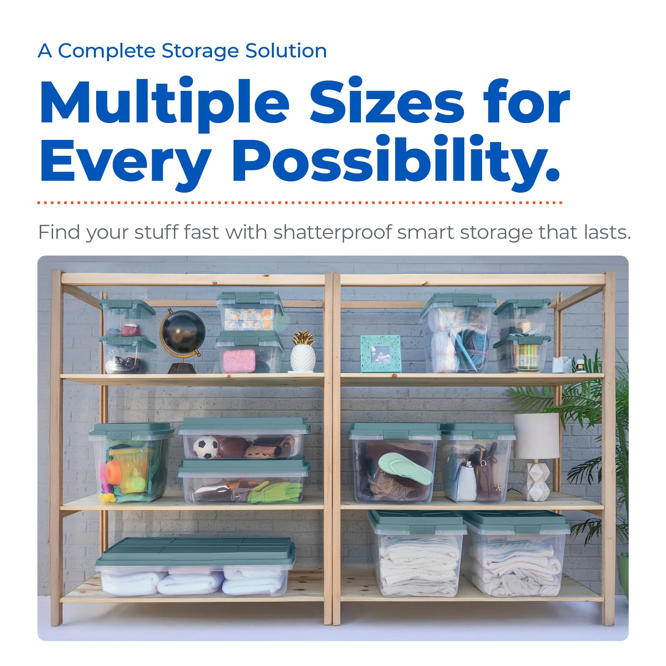 Best Hefty Storage Bins for 2026: Spec-First Picks 2 Hefty 40 Quart Hi-Rise Storage Bin with Lid, Stackable Plastic Container Tote fo — product photo