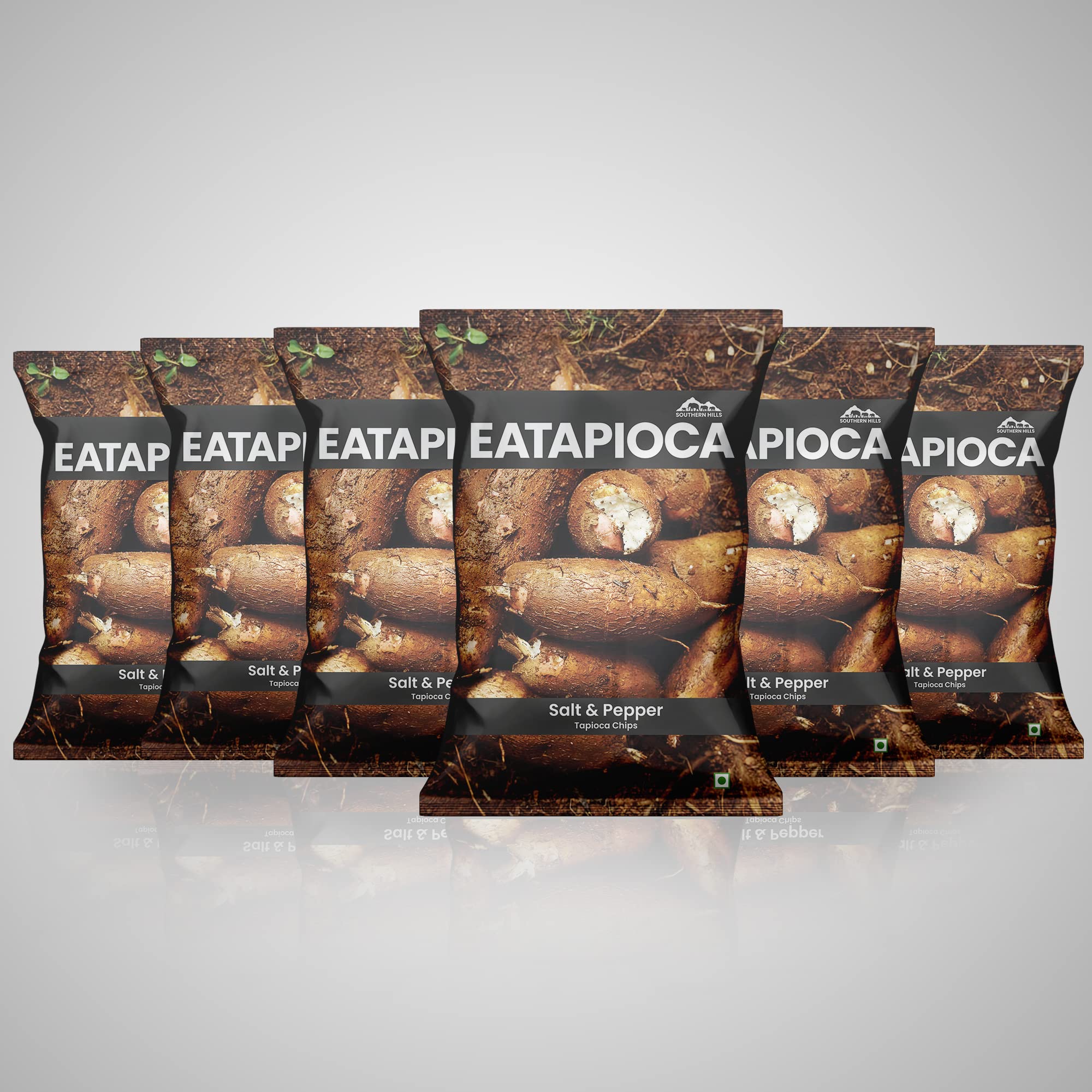 EATAPIOCA - TAPIOCA CHIPS (PACK OF 6) (Salt & Pepper)