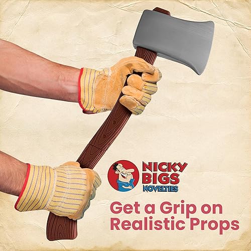 Miniatura 6 de Nicky Bigs Novelties Fake Axe Prop 24 Inchs Long Lumberjack Halloween Costume Accessories Plastic Weapons Felling Ax Adults