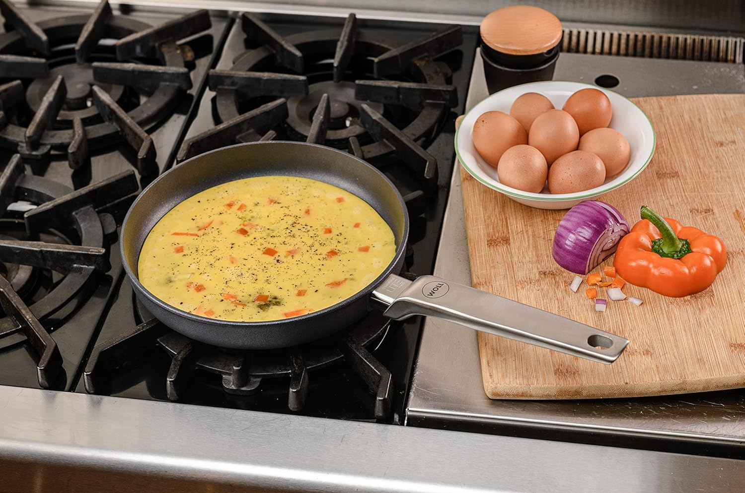 Woll Diamond Lite Pro Diamond Reinforced Non-stick, Anti-Corrosion, Cut-Resistant, Light Weight Fry Pan with Stainless Steel Handle, 8-Inch, Made in Germany
