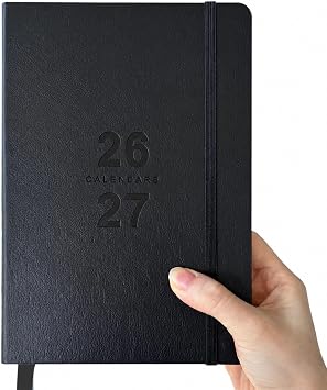 Benkaim Academic Daily Planner 2026-2027 One Page A Day 8.5"x5.8", Calendar Book with Hourly Schedule, Appointment Book July 2026 to June 2027 Hard Cover Black