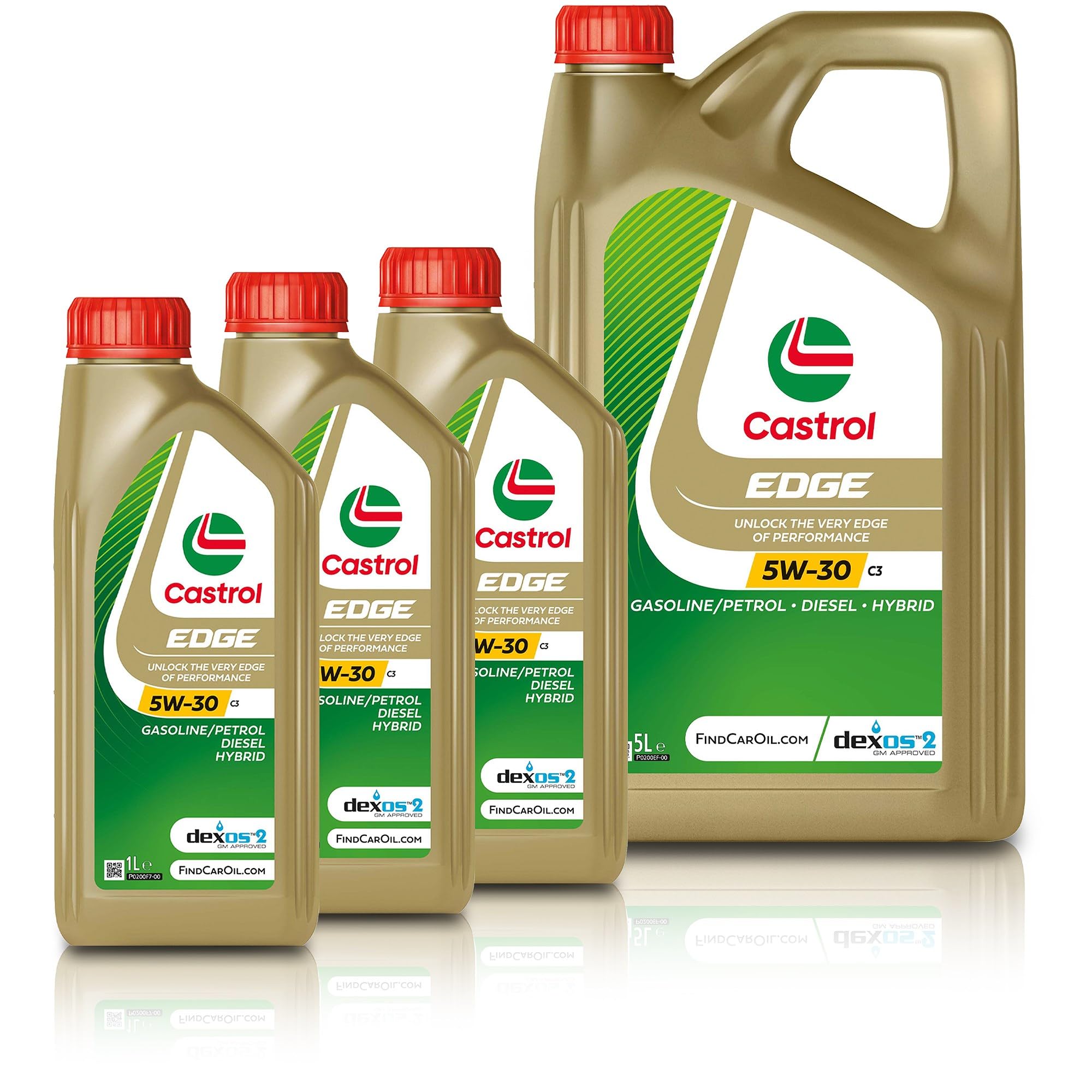 3x 1 L + 5 L = 8 litros de Castrol Edge Titanium FSTTM 5W-30 C3 Motor-Öl Motoren-Öl; especificaciones/Freigaben: ACEA C3; API SN/CF; BMW Longlife-04; dexos2®*|MB-liberación 229.31 / 229.51|Renault marginal 0700 / marginal