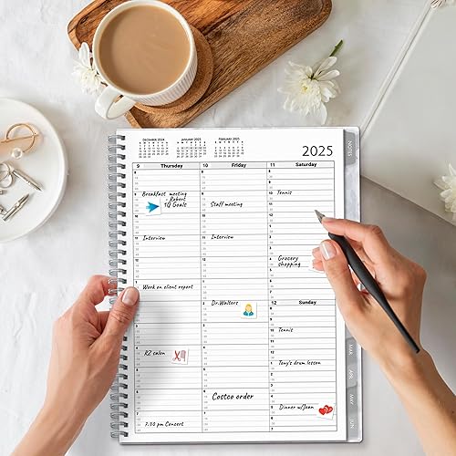 Miniatura 6 de CRANBURY Agenda de citas 2024 (8.5 x 11 pulgadas, floral), libro de programación 2024, incrementos de 15 minutos, encuadernado en espiral, pestañas