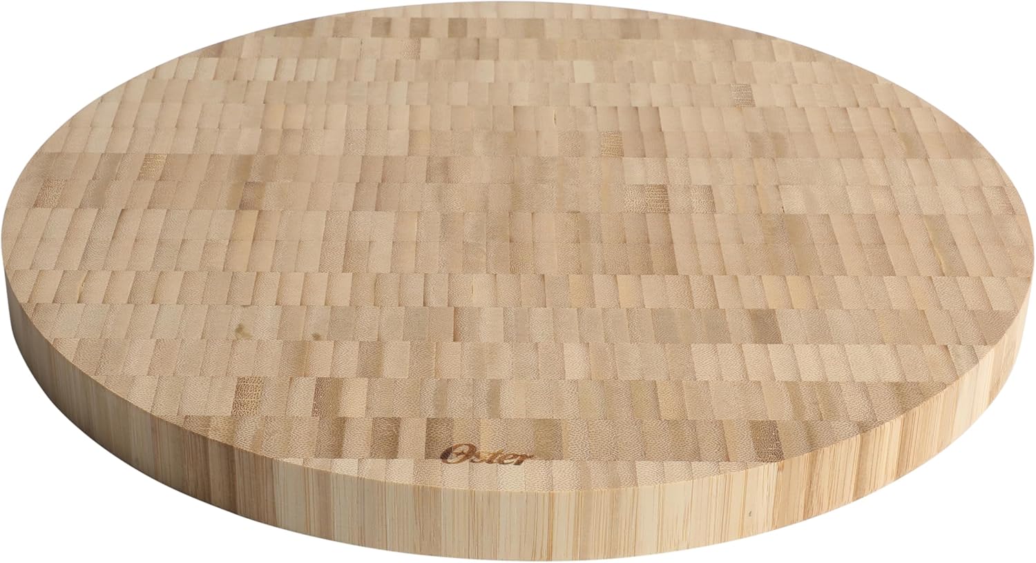 Oster Capeheart Round End Grain Bamboo Cutting Board Set – 14" Wooden Durable Kitchen Chopping Carving Boards with Juice Grooves, Oil Finished