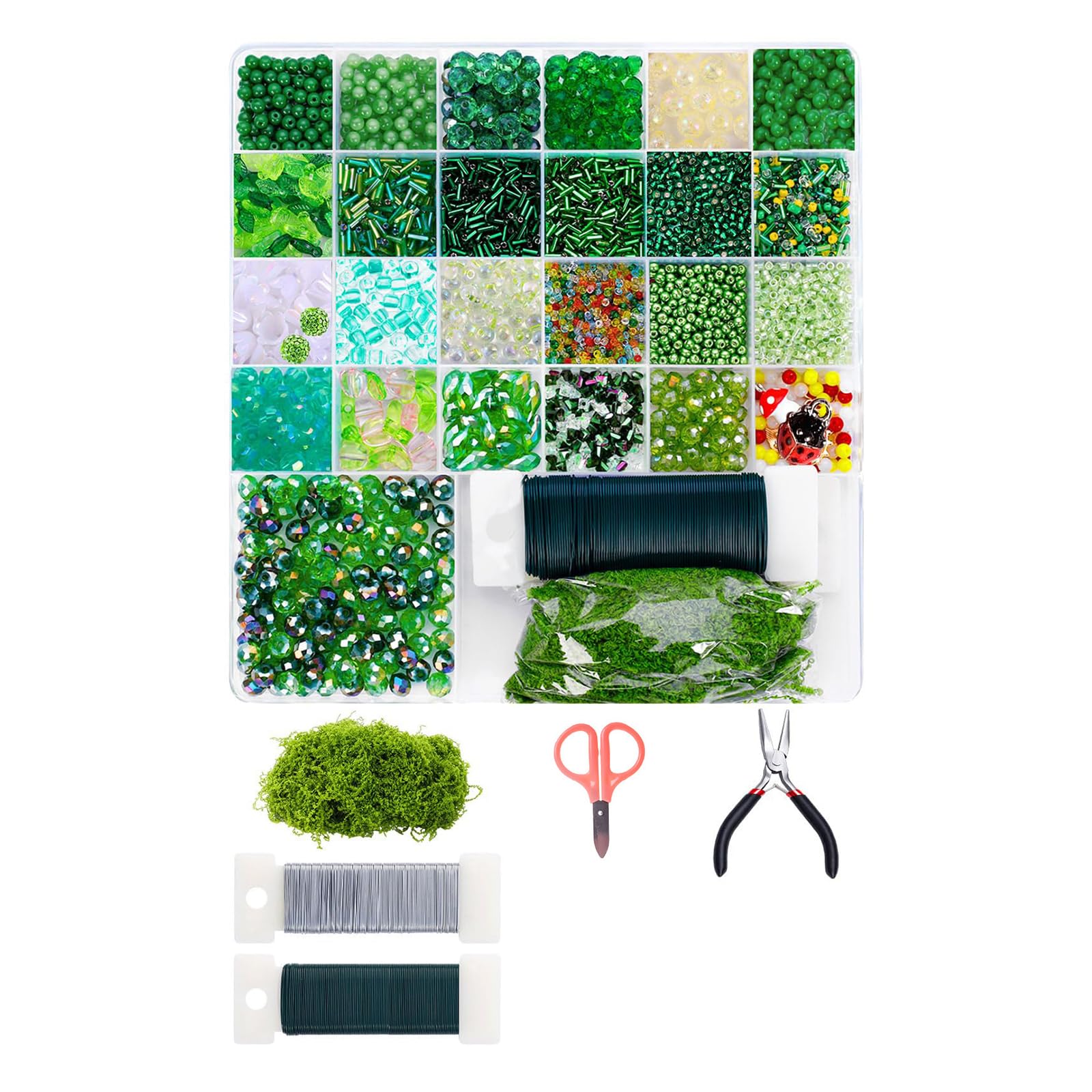 Cuentas de vidrio para plantas y manualidades en casa con 2700 piezas de formas variadas