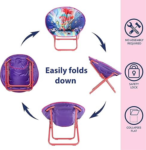 Miniatura 117 de Idea Nuova Paw Patrol Skye - Silla plegable Saucer™ de 19 pulgadas con marco de metal rosa, a partir de 3 años Avengers / Gris,Pistas de