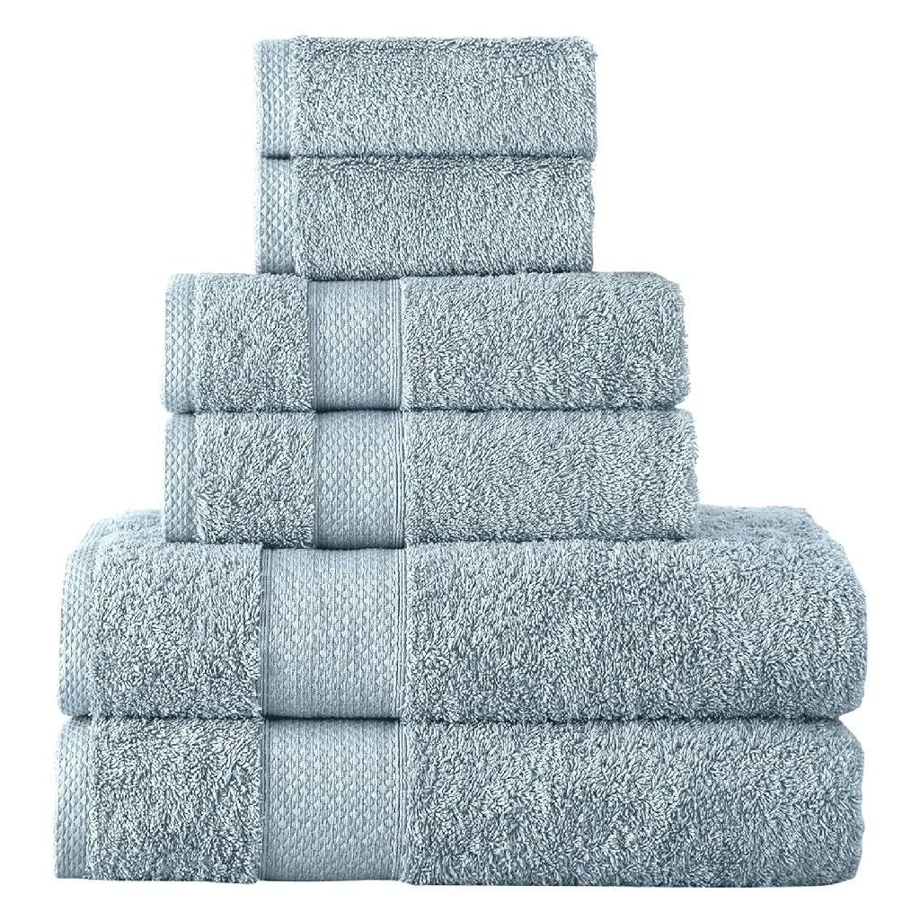 Ensemble de 6 essuie-mains et serviettes de bain en coton pur de qualité