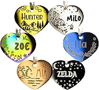 Vista 10 de Placa de identificación personalizada para perro con 5 líneas con grabado personalizado y profundo de acero inoxidable duradero, tamaño pequeño