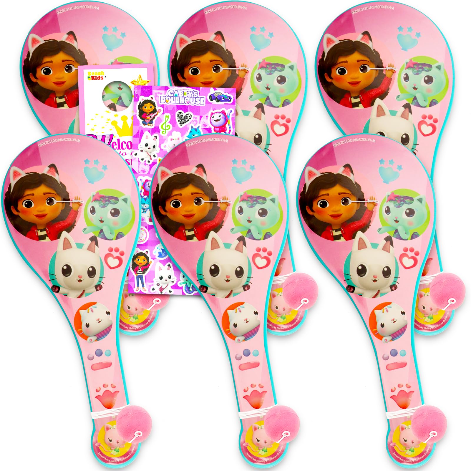 Amazon.com: DreamWorks Gabby's Dollhouse Paddle Ball Party Favors