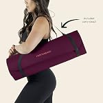 Retrospec Solana Yoga Mat 1/2" Thick w/Nylon Strap for Men & Women - Non Slip Excercise Mat for Yoga, Pilates, Stretching, Floor & Fitness Workouts