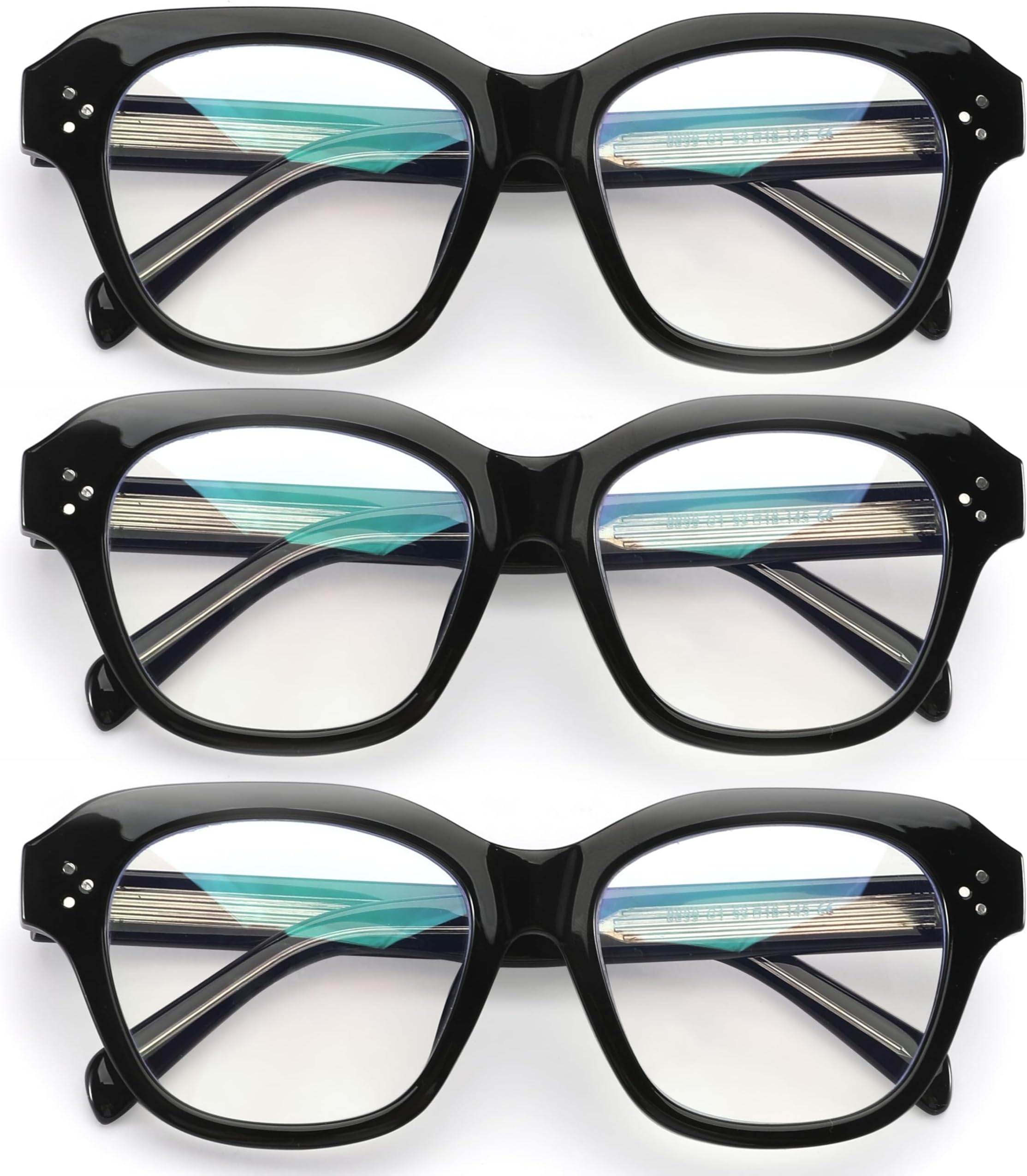 Blue Light Glasses for Women Men, 3 Pack Reading Glasses with Anti-Glare Lenses, Computer Glasses