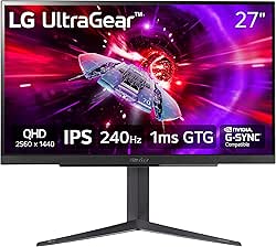 LG 27GR83Q-B 27-inch UltraGear QHD (2560x1440) IPS Gaming Monitor, 240Hz,