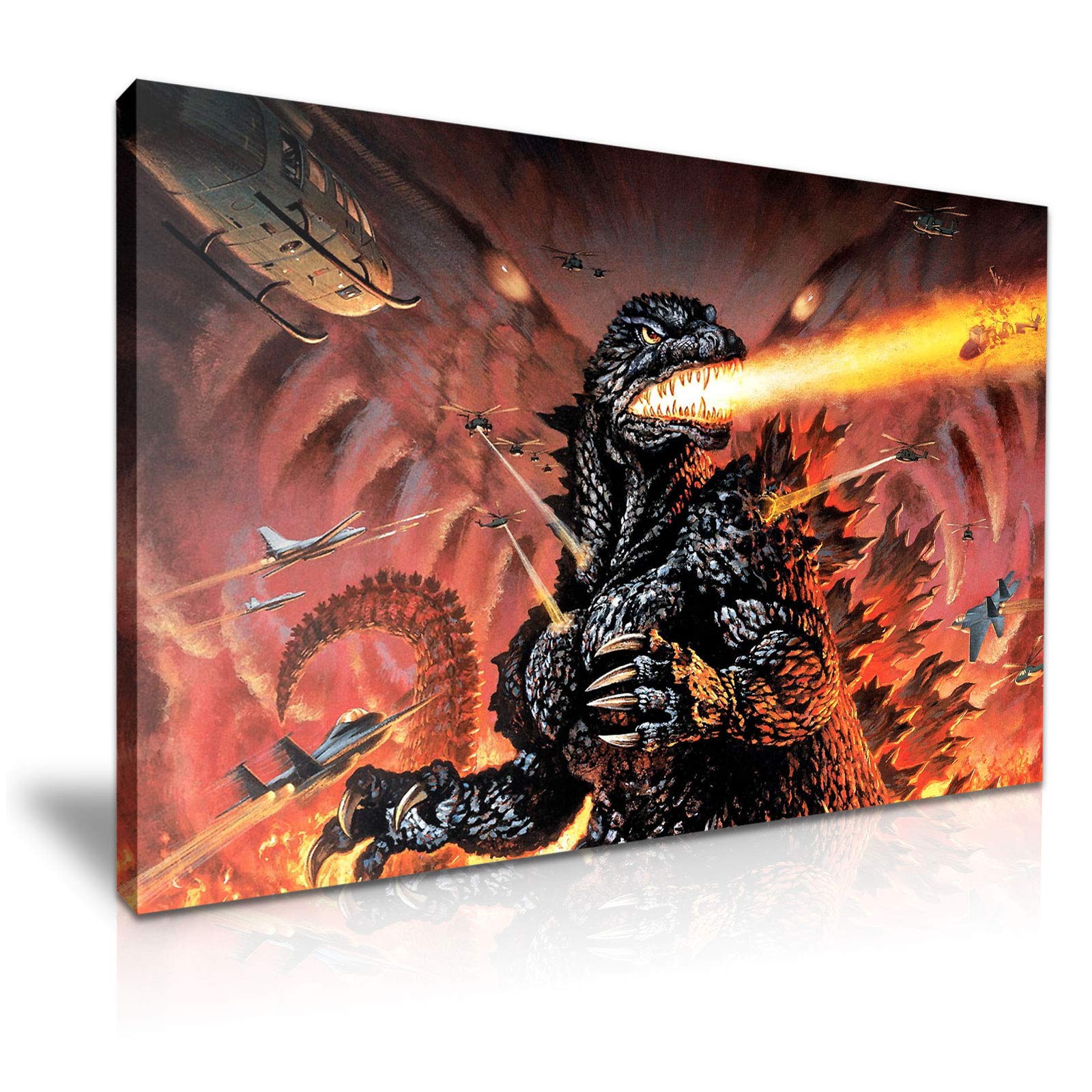 Godzilla Poster Picture Print Canvas Wall Art Best Gift For Modern Family Home Office Hotel Decoration (S: 46cm X 31cm)