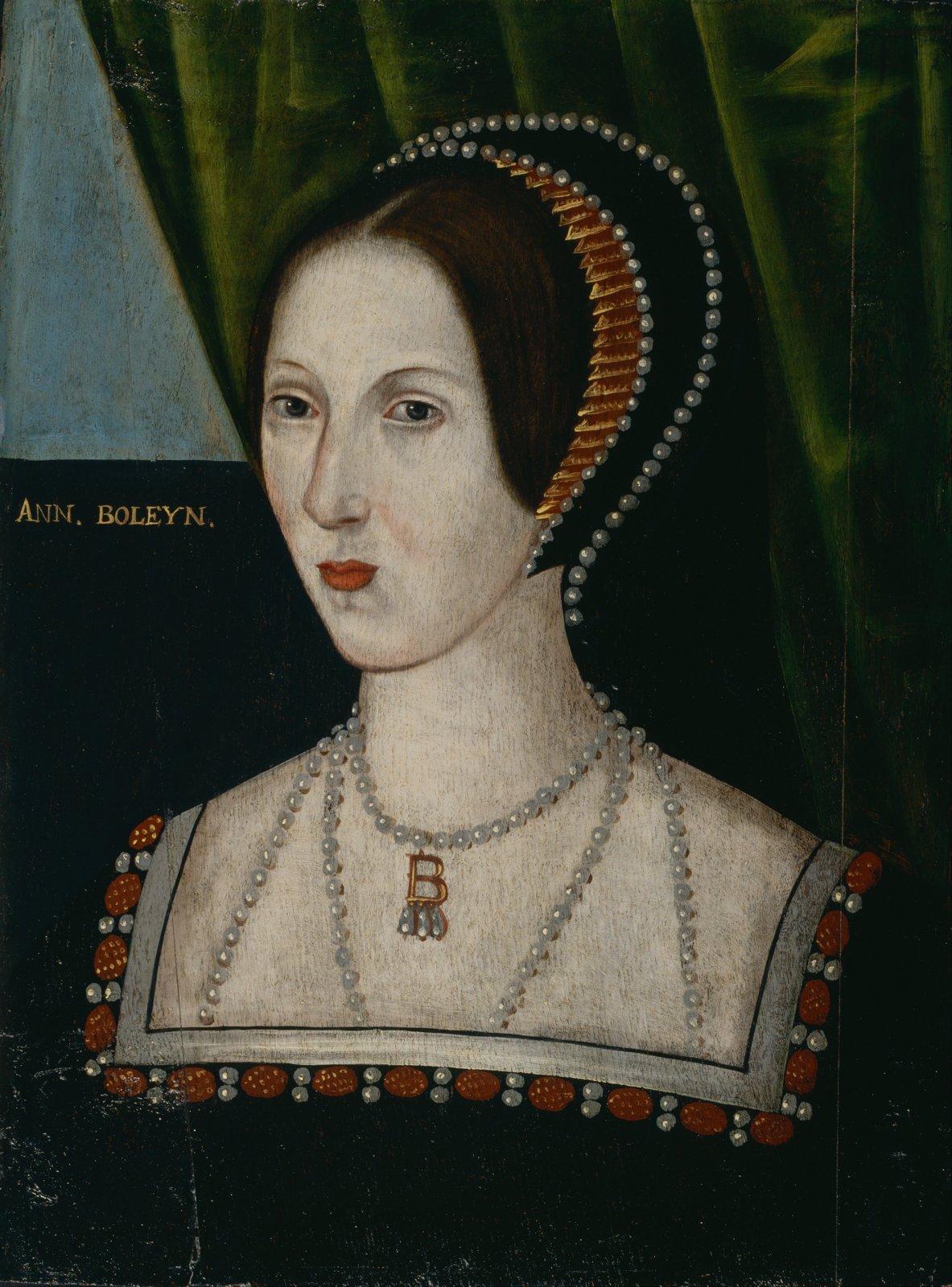 Impresión de Ana Bolena en formato pequeño, arte clásico de la Escuela Británica sobre papel mate