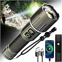 Vista 8 de Victoper Linternas LED azules, linterna táctica recargable de alto lumen y superbrillante, 5 modos, enfoque ajustable, impermeable, luces de flash