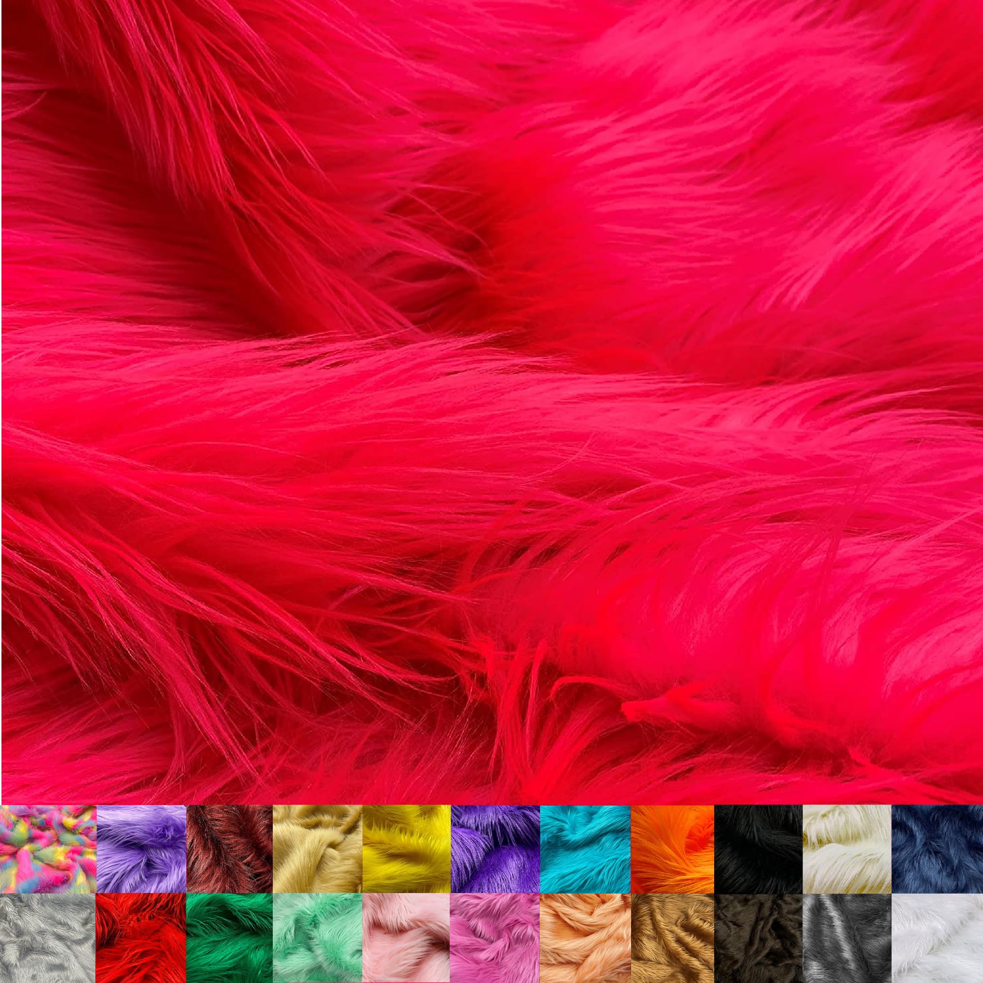 Ice Fabrics Faux Fur Fabric by The Yard - 60 Inches Wide Super Soft and Fluffy Shaggy Mohair Fur Fabric for Costumes, Apparel, Rugs, Pillows,