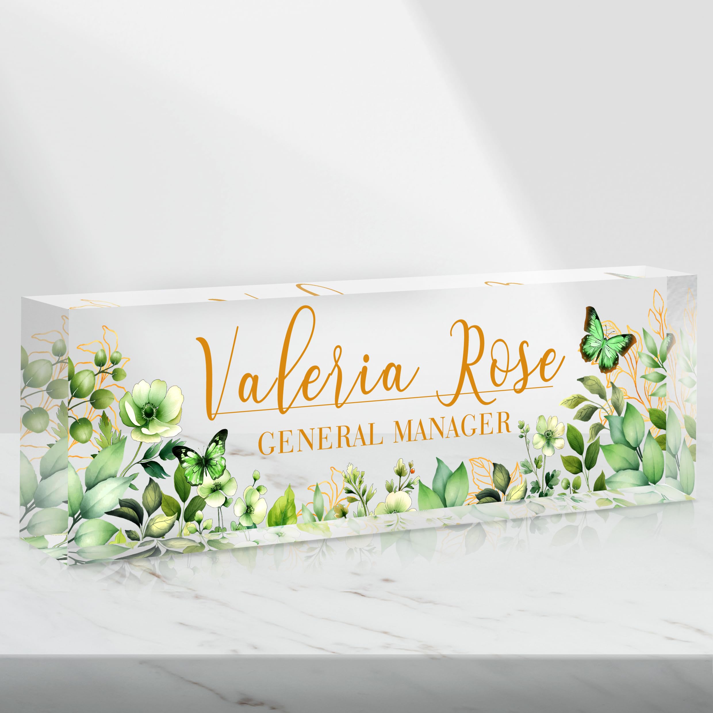 Custom Name Plate for Desk, Acrylic Desk Name Plate Personalized, Employee Appreciation Gifts, Office Desk Accessories for Woman Teacher Nurse,
