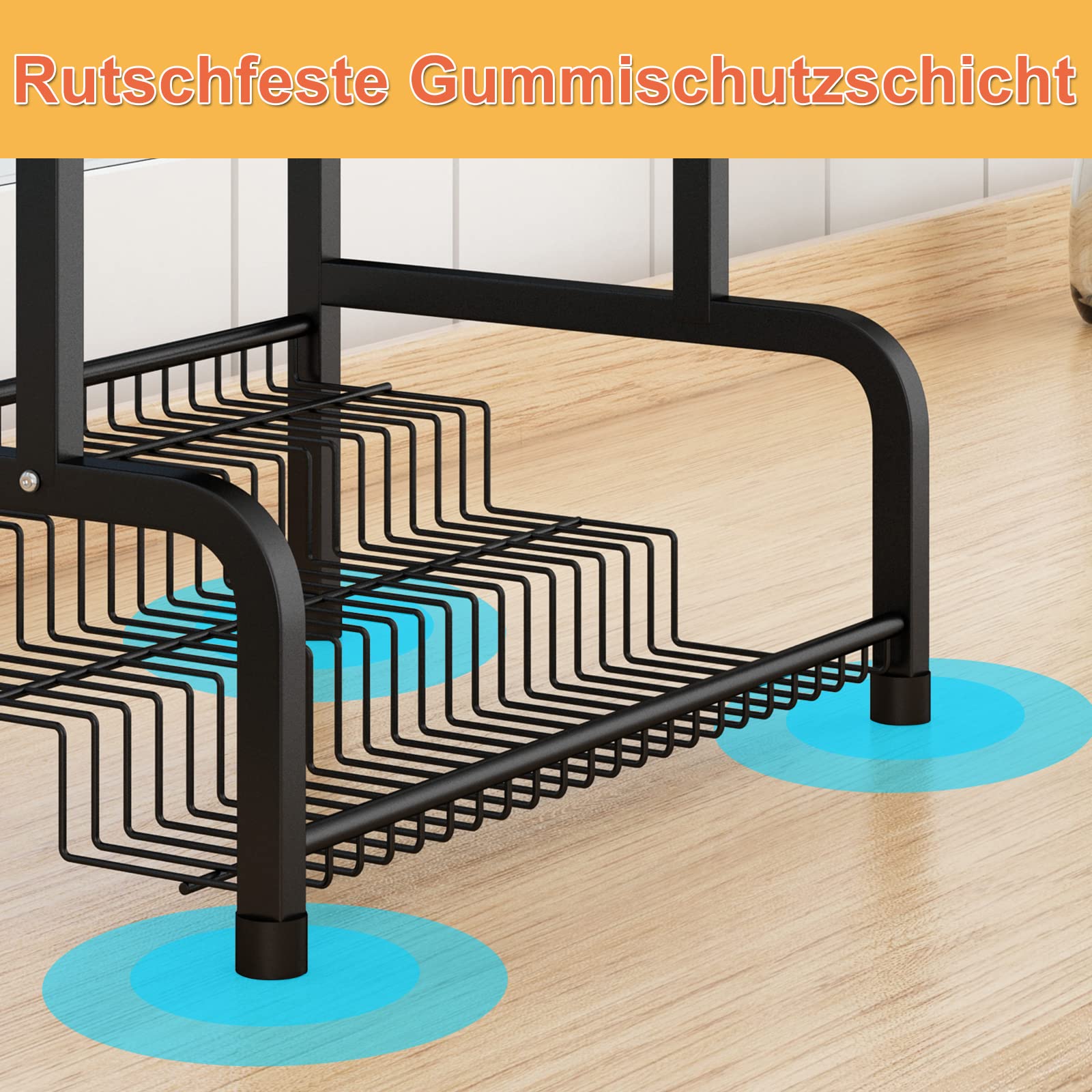 XMTECH Kruidenrek, staand, boren niet nodig, kruidenorganizer, rek van koolstofstaal, organizer, met 8 haken voor het bewaren van kruiden XMTECH Kruidenrek, staand, boren niet nodig, kruidenorganizer, rek van koolstofstaal, organizer, met 8 haken voor het bewaren van kruiden