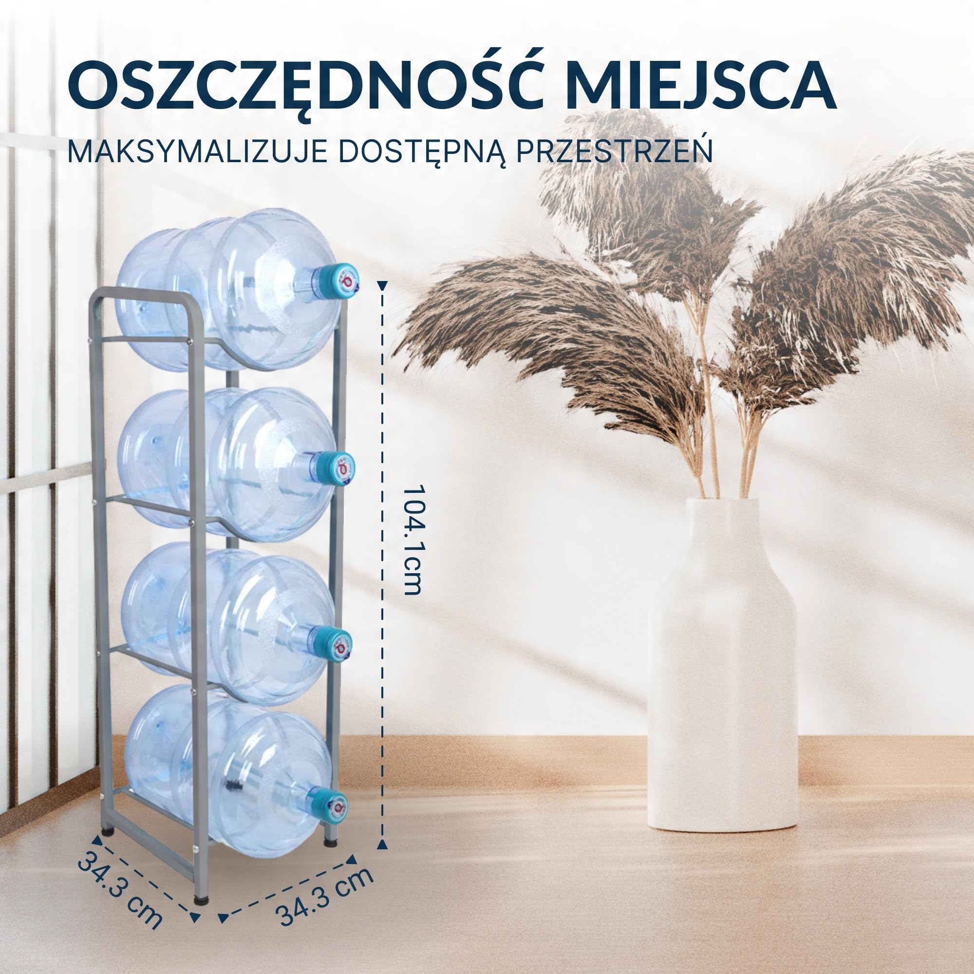 Stojak na 4 butle z wodą ViO MR-4 - Metalowy, Składany - Organizer do butle