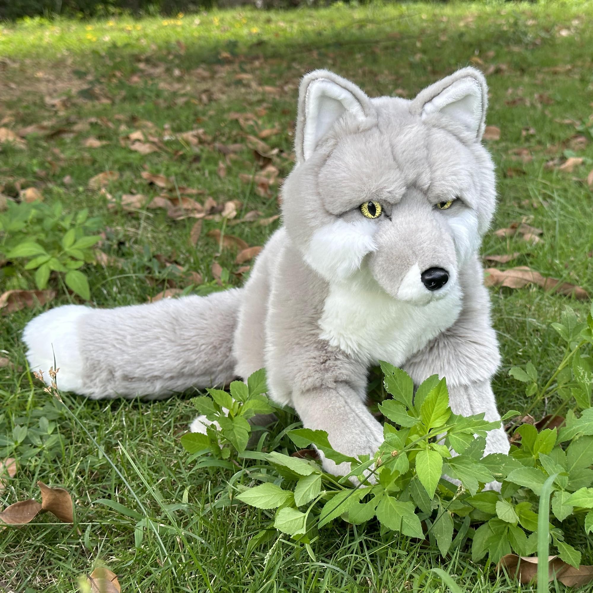 Amazon.co.jp: FLUFFYFUN【リアルな仕上がり】 シルバーキツネ