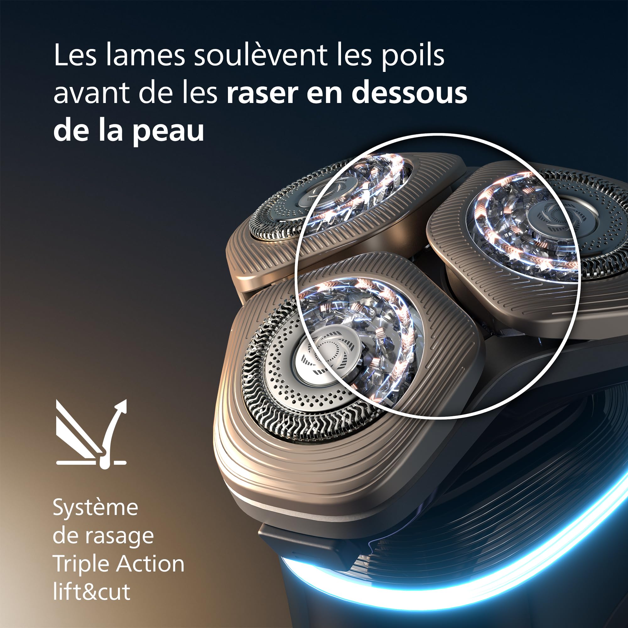 Philips Rasoir i9000 Prestige Ultra, rasoir électrique 100% étanche, technologie Skin IQ Pro, système Triple Lift & Cut, lames de précision NanoTech rotatives à 360°, 5 modes de rasage, XP9405/31