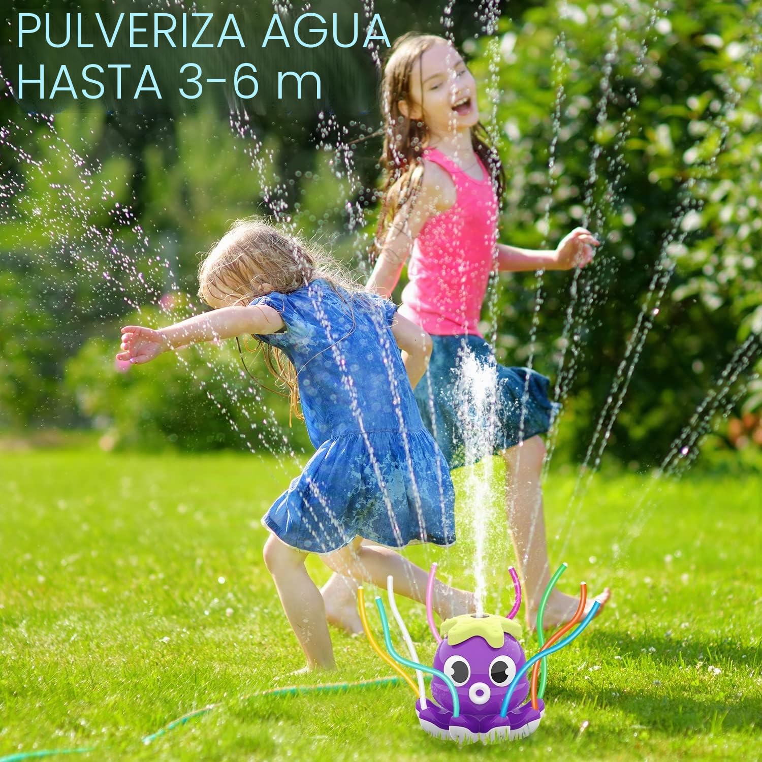 Juegos de Agua para Niños Exterior, Juegos Piscina para Niños Juguete Niño 3 4 5 6 7 8 9 10 Años, Aspersor Infantil con Forma de Pulpo Juguetes de Agua para Niños (Pulpo-Púrpura)