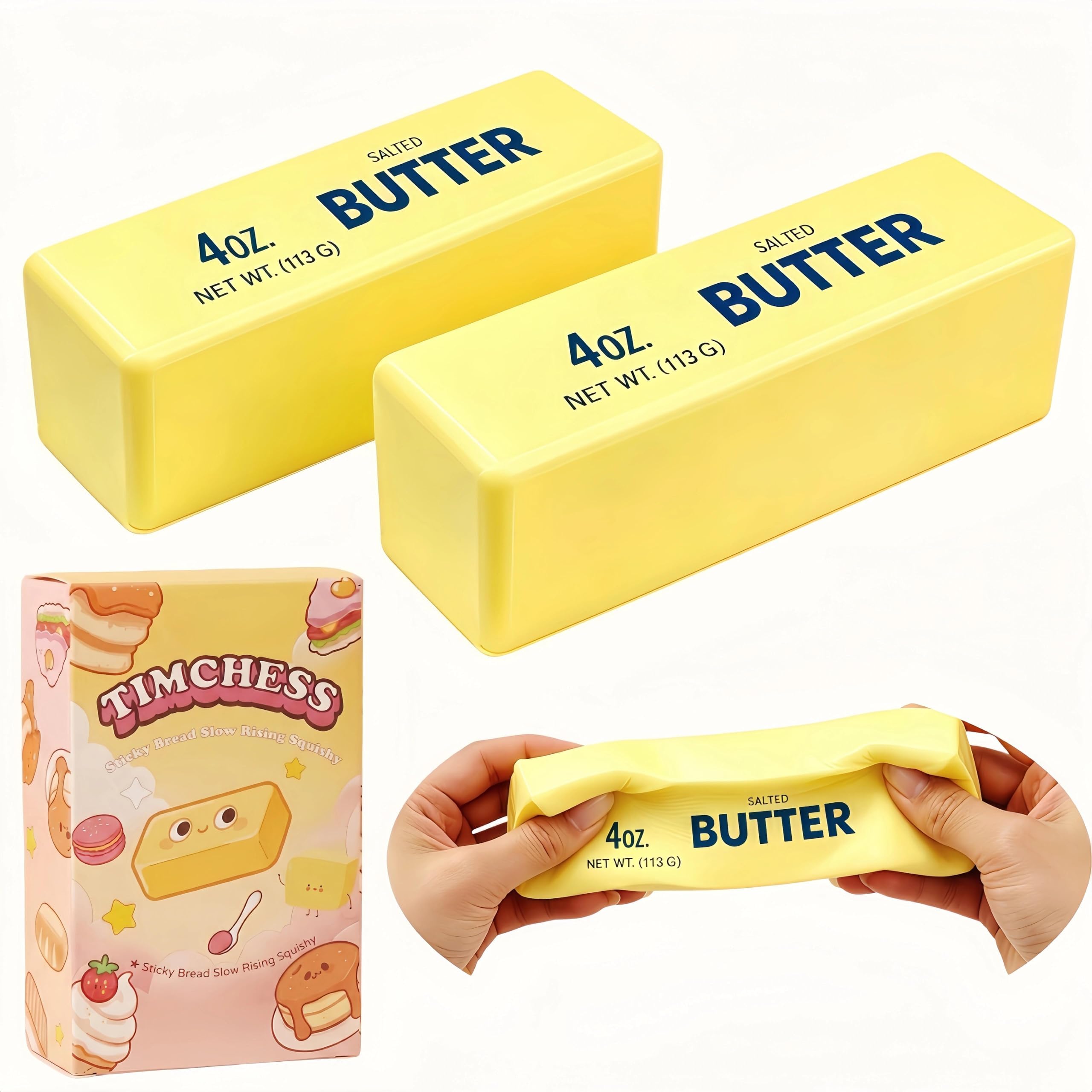 Photo 1 of 2 Packs Slow Rising Squishy Butter Squeeze Toys Realistic Butter Stick Pack