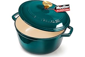 Mueller DuraCast 6 Qt Enameled Cast Iron Nonstick Dutch Oven Pot with Lid