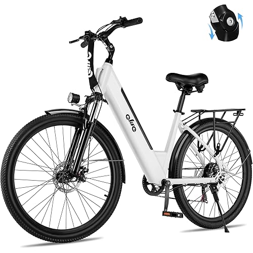 Qlife Cityone 26" Electric Bike for Adults, Peak 1000W/750W Step-Through Ebike, 40-55Miles Range, Up to 25Mph/22Mph, UL2849 Certified Removable Battery Ebikes with 7 Speed, Commuter E Bicycle