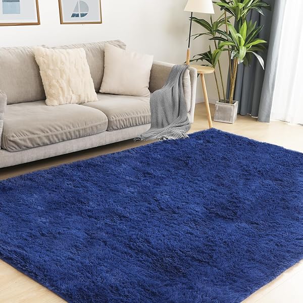 Soft Memory Foam Navy Rug