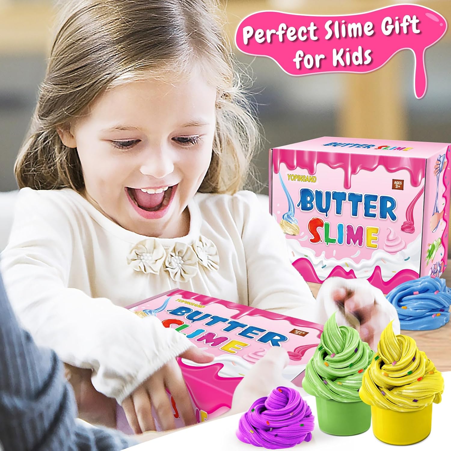 50 Pack Butter Slime Kit for Kids, Slime Toys for Boys & Girls, Scented DIY Slime Toy for Party Favor, Soft and Non-Sticky, Birthday Easter Gifts Prize for Girl Boys Kids 6 7 8 9 10 11 12