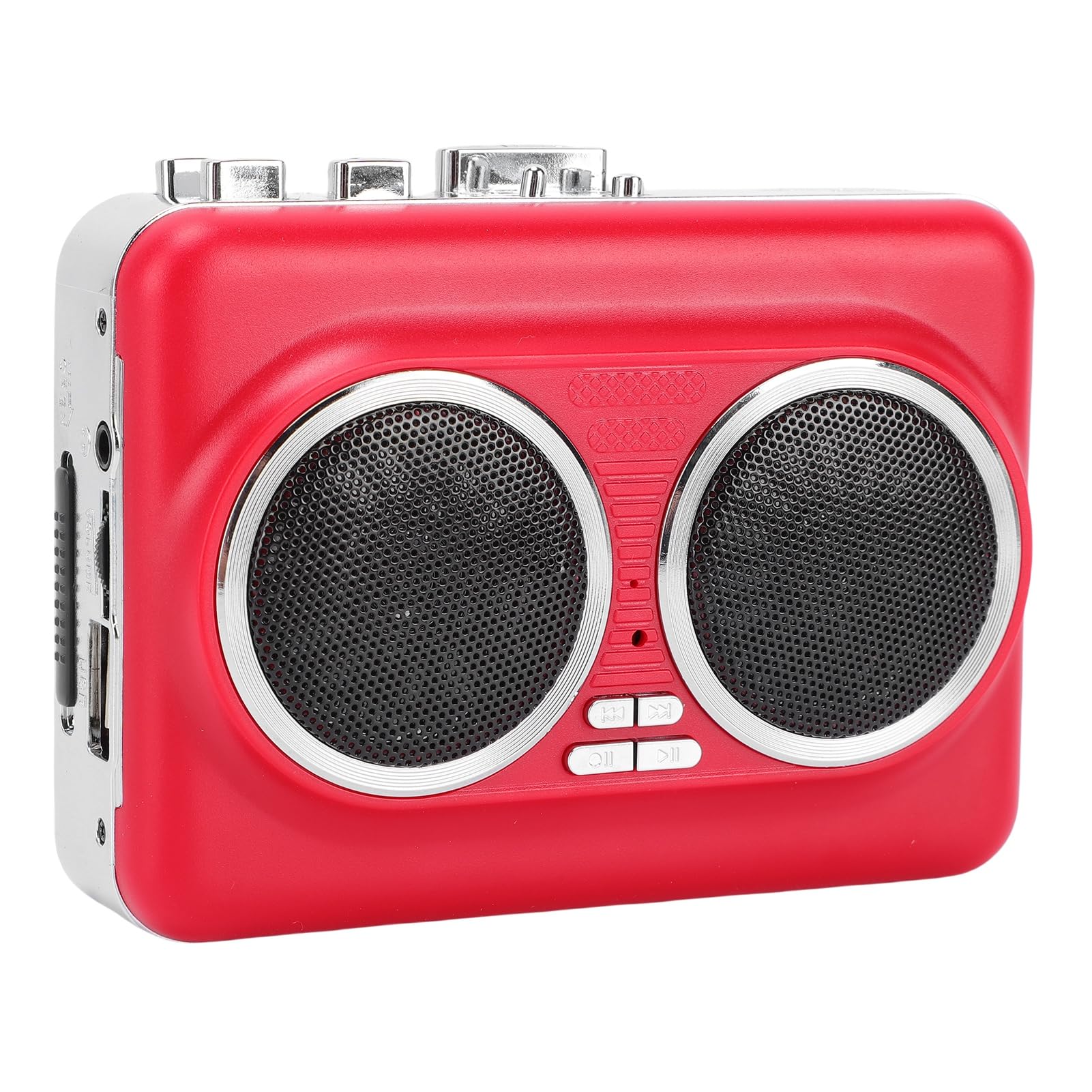 "Convertitore USB per Lettore di Cassette con Altoparlante Integrato e Jack per Cuffie gli Appassionati di Musica nostalgici" (Rossa)