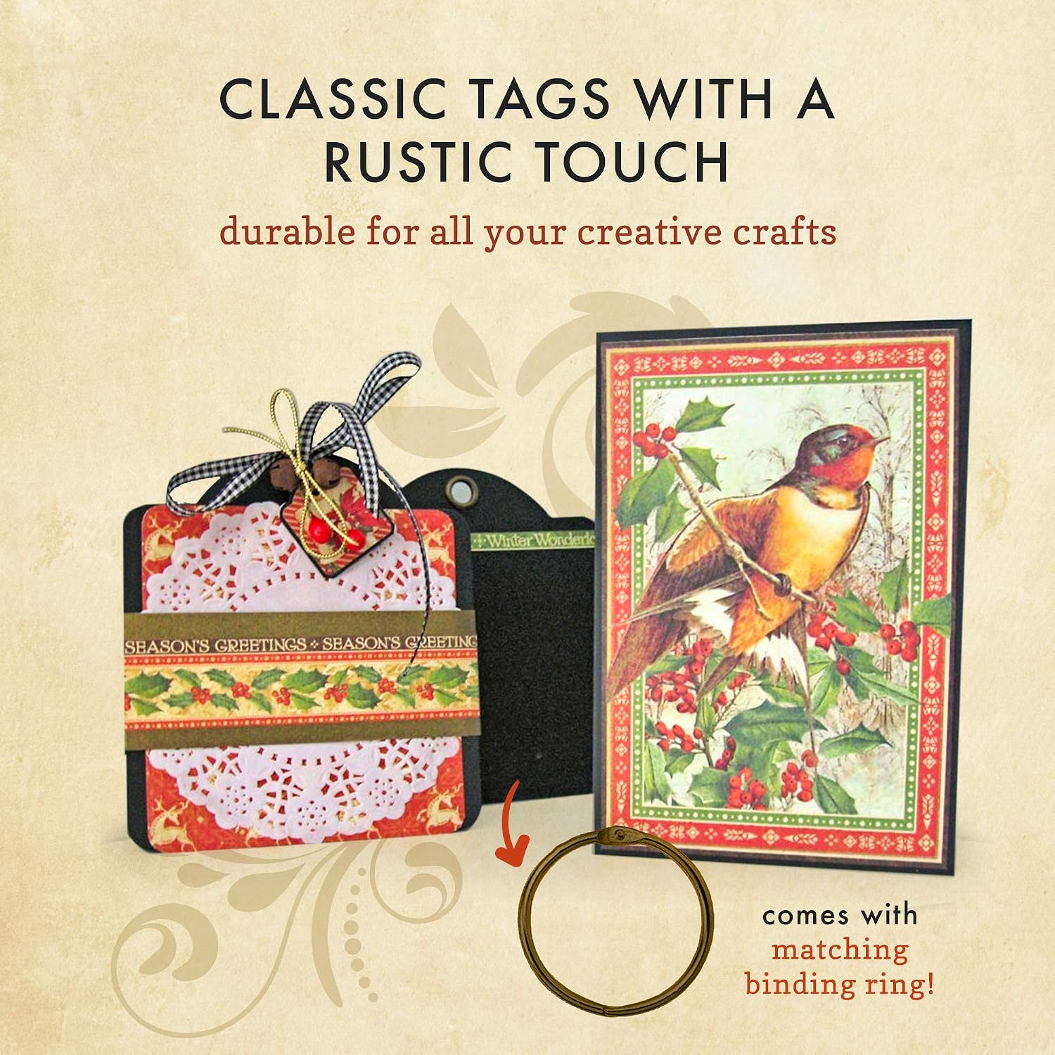 Graphic 45 4501283 Square Tags, Black