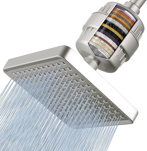 Miniatura 10 de Voolan Cabezal de ducha filtrado, filtro de ducha de lluvia de lujo de 20 etapas para agua dura para eliminar el cloro y sustancias nocivas, cabezal
