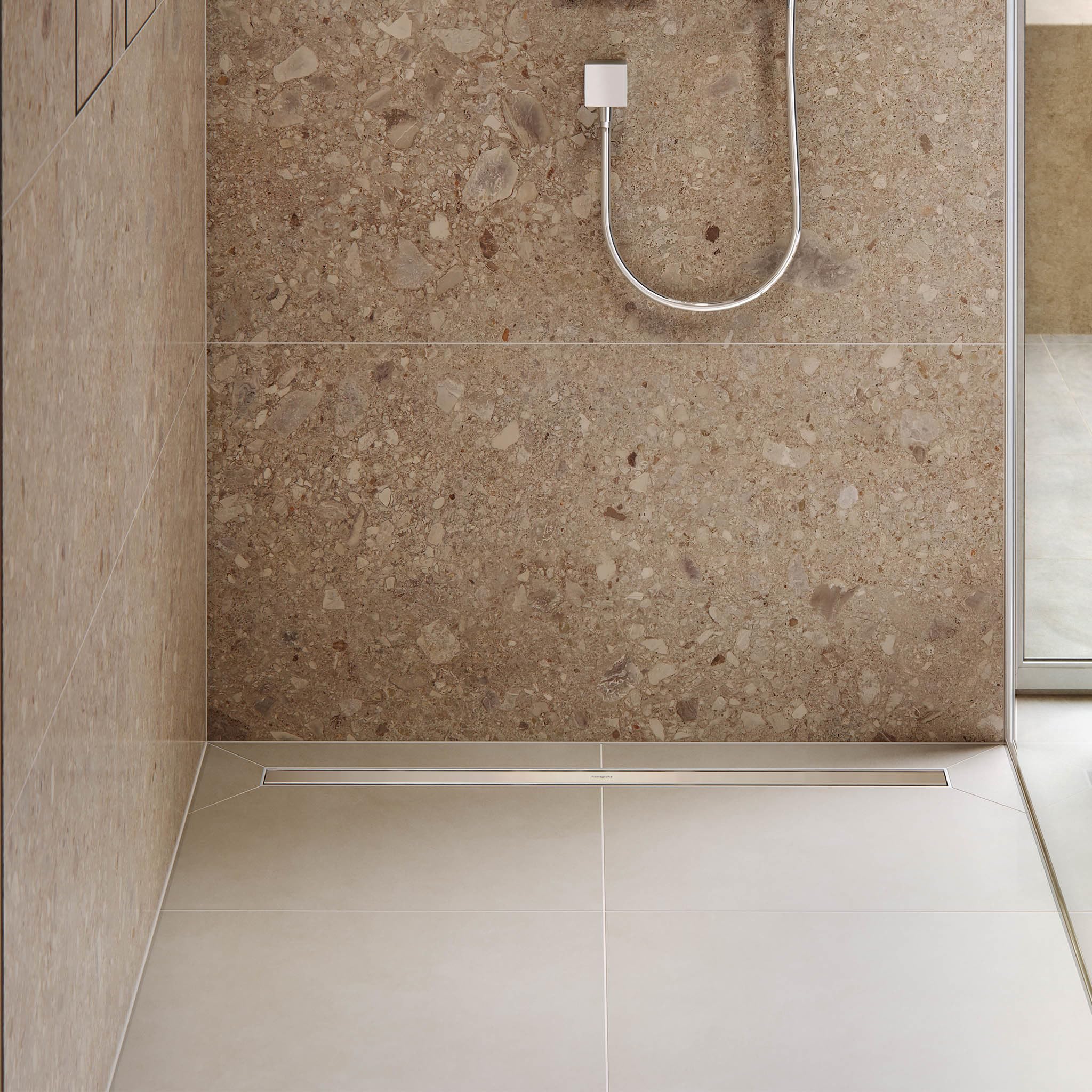 hansgrohe RainDrain Original - Caniveau de douche linéaire 1200mm, Siphon de sol, Acier inoxydable brossé, 56201800