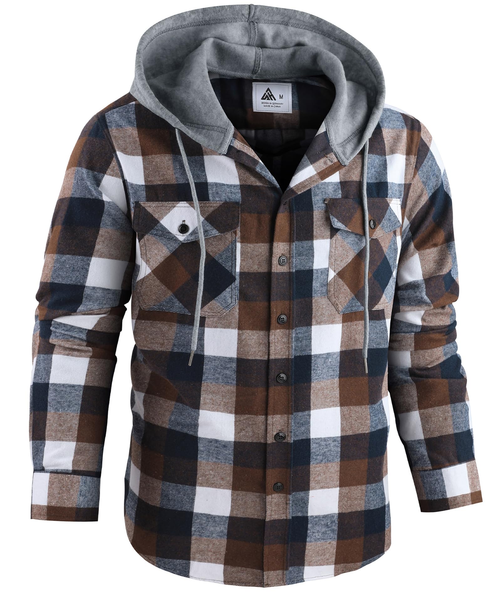 SwissWell Camicia Uomo Flanella Felpe Uomo Camicia a Quadri Manica Lunga Casual Camicia con Cappuccio M-3XL