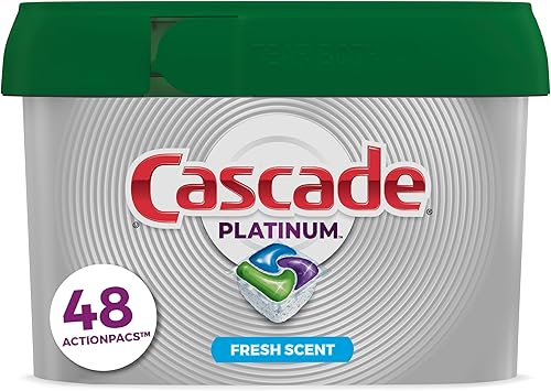 Miniatura 9 de Cascade Actionpacs - Cápsulas de lavavajillas detergente para lavavajillas con acción de limpiador de lavavajillas limón Platinum Plus 30 unidades