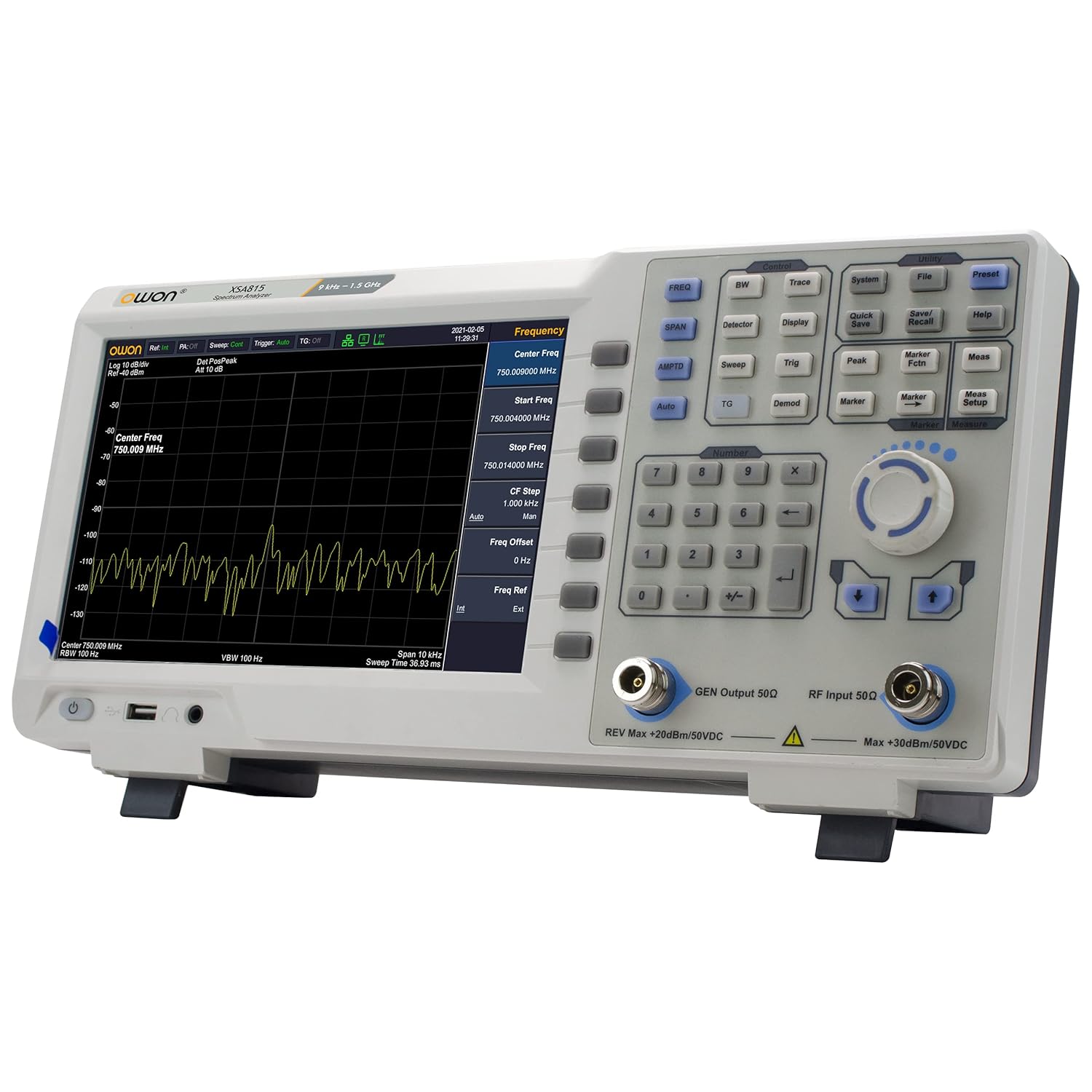 OWON XSA815-TG 9" LCD 1280×800 Resolution 9 kHz to 1.5 GHz Spectrum Analyzer with Tracking Generator