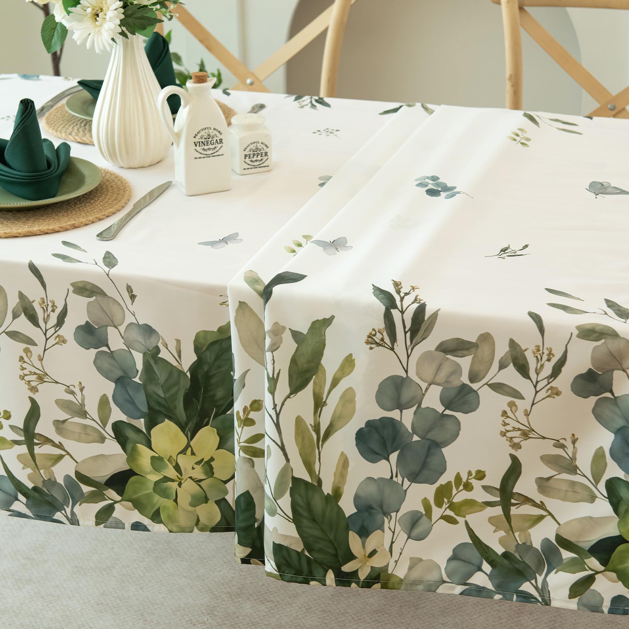 Mantel de verano, impermeable, resistente a las manchas, diseño floral para comedor, cocina, exteriores, picnic, fácil de limpiar, vibrante y duradero, decoración del hogar, 60 x 120