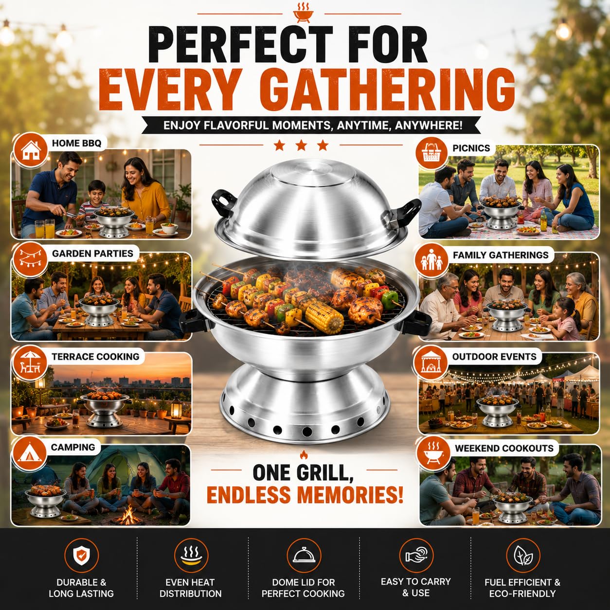 Aluminium Multi-Purpose Oven - Tandoor, Grill & More -8
