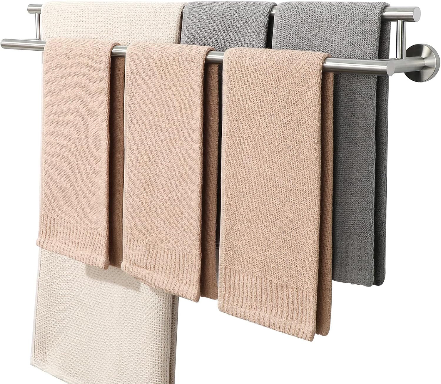 Alise Double Bath Towel Bars Towel Racks for Bathroom Lavatory,Wall Mount Towel Holder SUS304 Stainless Steel Towel Hanger Towel Rail 32 Inch,GYT6902-800-LS Brushed Nickel