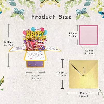 SLYNSHome Birthday Cards Surprise Box Happy Birthday Pop Up Card Funny 3D Birthday Gift Box Celebration Cards For Daughter Son Mom Dad Friends - View #8